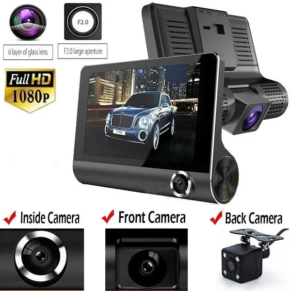 High-Definition 1080P Car 4.0 Inches Cam Video Recorder Cameras For Vehicle, Wide Angle Front And Rear 360 Degree